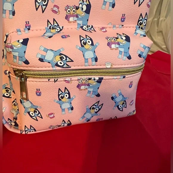 Pink Kids Backpack with Cartoon Character Print - Picture 6 of 6